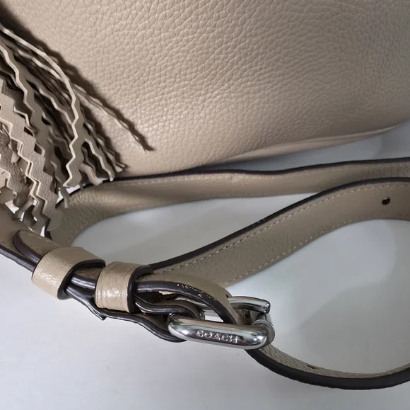 Coach Lora Bucket Bag with Whipstitch Detail in a light taupe - Picture 12 of 16